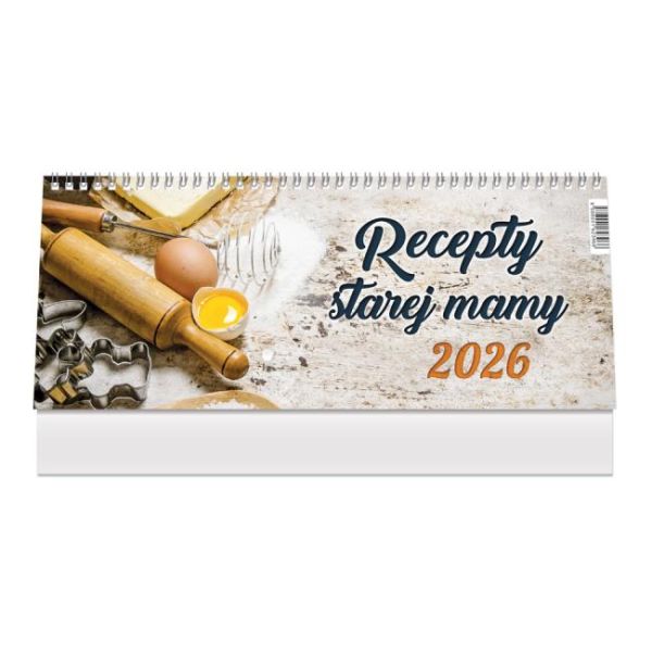 Stolový kalendár riadkový 30 x 12 cm - Recepty starej mamy 2027 