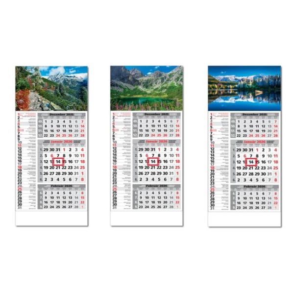 Plánovací kalendár ŠTANDARD 3-mesačný KOMBI 29,5 x 66,3 cm 