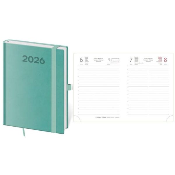 Diár Print Pop denný B6 12x16,5cm svetlo zelený 2026 