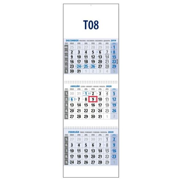 Plánovací kalendár KLASIK 3-mesačný modrý 