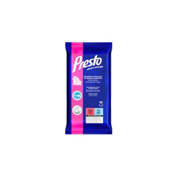 Vlhčené utierky PRESTO antistatik 72 ks 