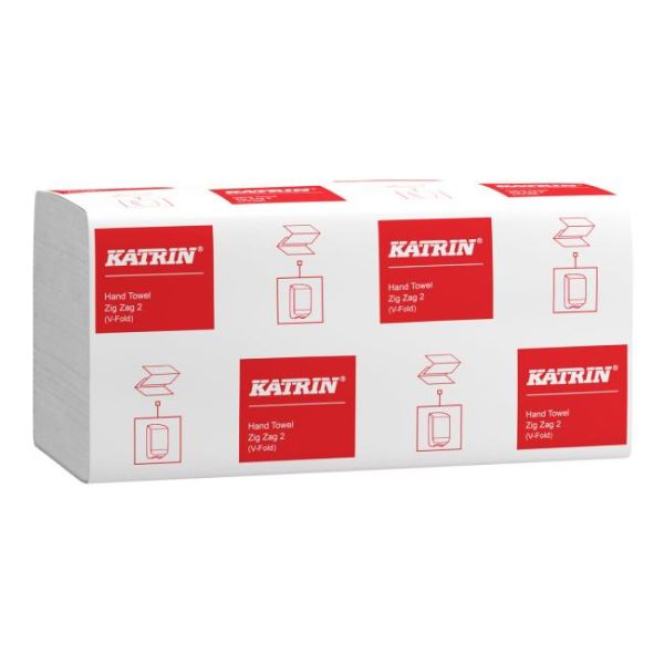 Papierové utierky skladané ZZ 2-vrstvové KATRIN 100% celulóza Handy pack biele (20 bal.) 