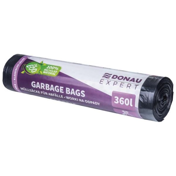 Vrecia DONAU EXPERT, CLASSIC LDPE, 360 ℓ, 10 ks, čierne 