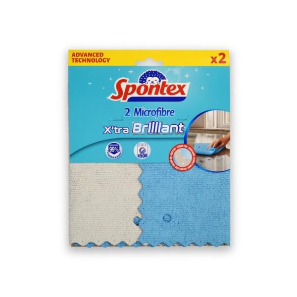 Utierka z mikrovlákna Spontex X’tra Brilliant 2 ks 