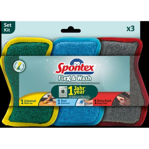 Hubka Spontex Flex&Wash 3 ks 