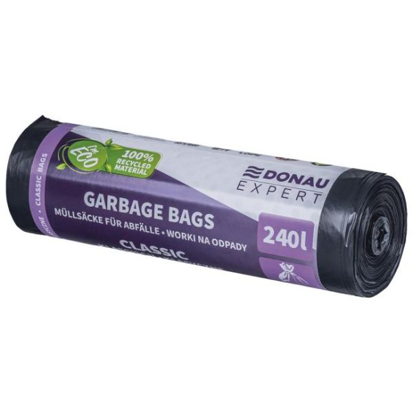 Vrecia DONAU EXPERT, CLASSIC LDPE, 240 ℓ, 10 ks, čierne 