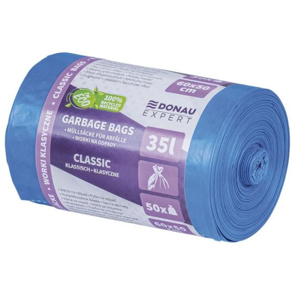 Vrecia DONAU EXPERT, CLASSIC LDPE, 35 ℓ, 50 ks, modré 