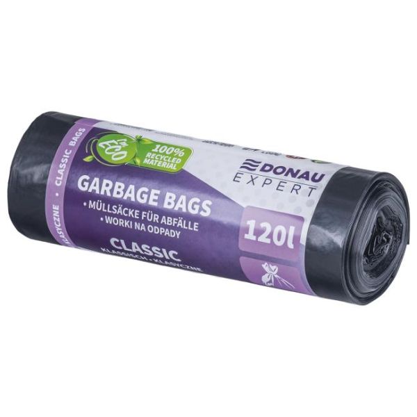 Vrecia DONAU EXPERT, CLASSIC LDPE, 120 ℓ, 10 ks, čierne 