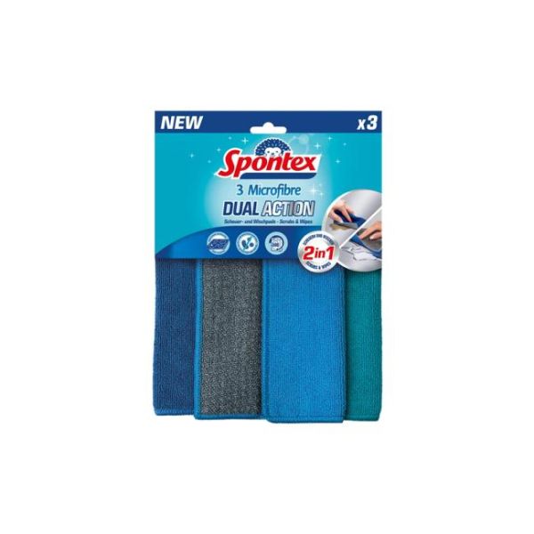Utierka z mikrovlákna Spontex Dual Action 3 ks 