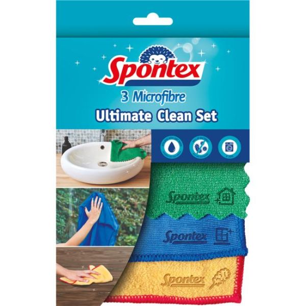 Utierka z mikrovlákna Spontex Ultimate Clean Set 3 ks 