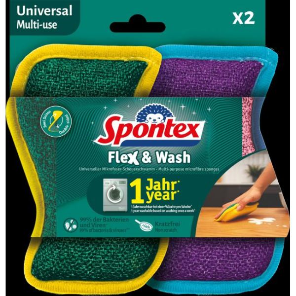 Hubka Spontex Flex&Wash 2 ks 