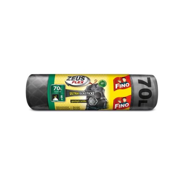 Vrecia zaťahovacie FINO Zeus FLEX 70 ℓ, 35 mic., 55 x 85 cm, strieborné (8 ks) 