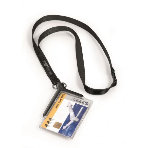 Visačka na plastovú kartu s remienkom DURABLE CARD HOLDER DE LUXE 85x54mm 10ks 
