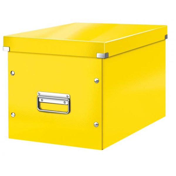 Štvorcová krabica Click & Store A4 žltá 
