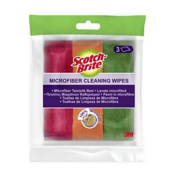Utierka z mikrovlákna Scotch-Brite s vysokou absorpciou a odolnosťou, prateľná, 3 ks 
