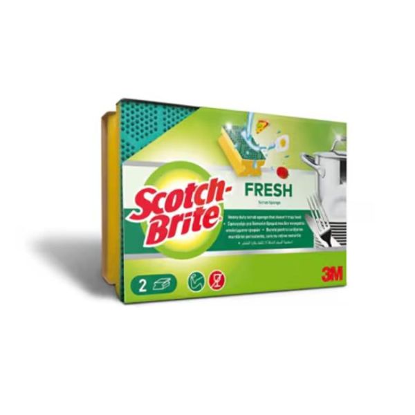 Hubka Scotch-Brite Fresh Nail Saver Scrub Dots na povrchy odolné proti poškriabaniu 2 ks 