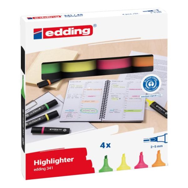 Sada zvýrazňovačov edding 341 BA/4S 