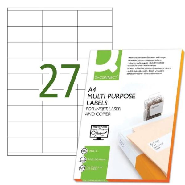 Etikety univerzálne 70x32 mm Q- CONNECT A4 100 hárkov 