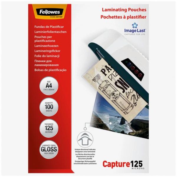 Laminovacie fólie Fellowes 216x303 A4 125mic 