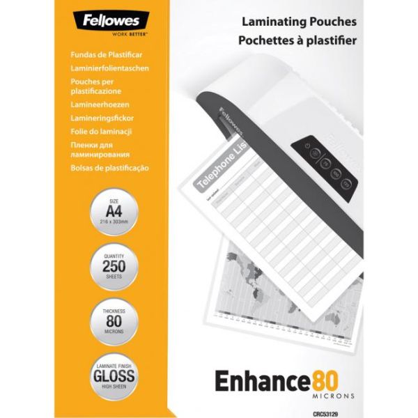 Laminovacie fólie Fellowes 216x303 80mic 250ks 