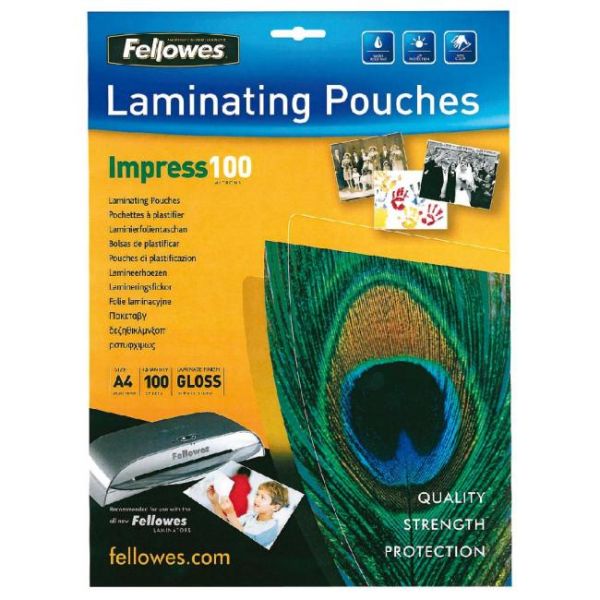 Laminovacie fólie Fellowes 216x303 A4 100mic 