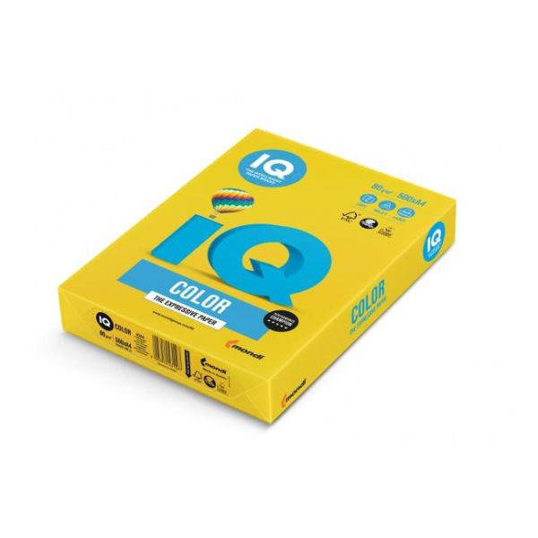 Farebný papier IQ color intenzívne žltý IG50, A4, 160g 