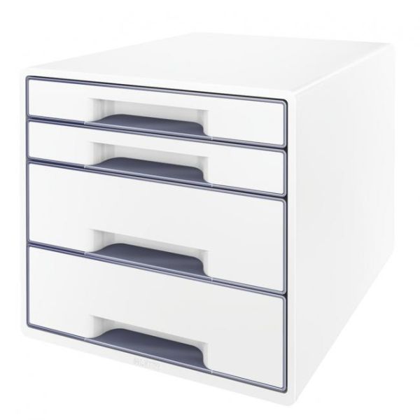 Zásuvkový box Leitz WOW so 4 zásuvkami sivý 