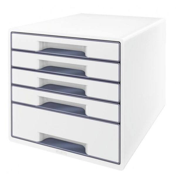 Zásuvkový box Leitz WOW s 5 zásuvkami sivý 