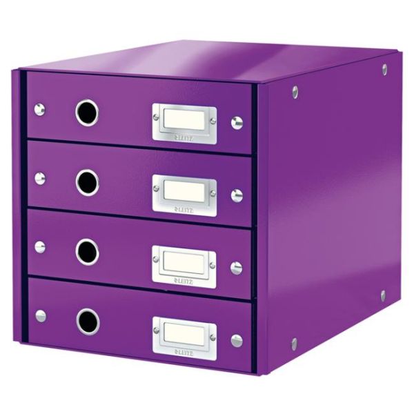 Zásuvkový box Leitz Click & Store 4 zásuvky purpurový 