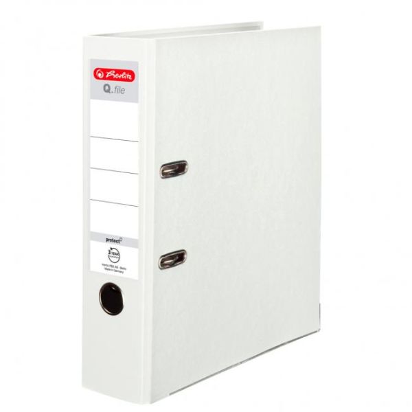 Zakladač pákový Herlitz Q.file 8cm biely 