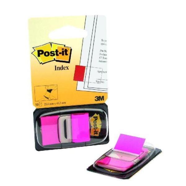 Záložky Post-it Index široké 25x43 ružová 
