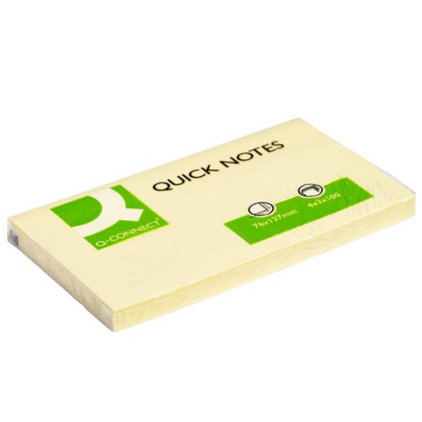 Samolepiaci bloček Q-CONNECT žltý 76x127 mm 