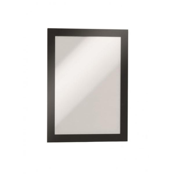 Informačný panel, A5, samolepiaca zadná strana, magnetický predný kryt, DURABLE "DURAFRAME", strieborná-čierna, 2ks