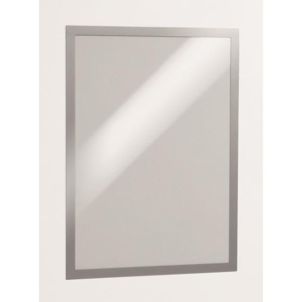 Informačný panel, A3, samolepiaci, DURABLE "DURAFRAME®", strieborná, 2ks