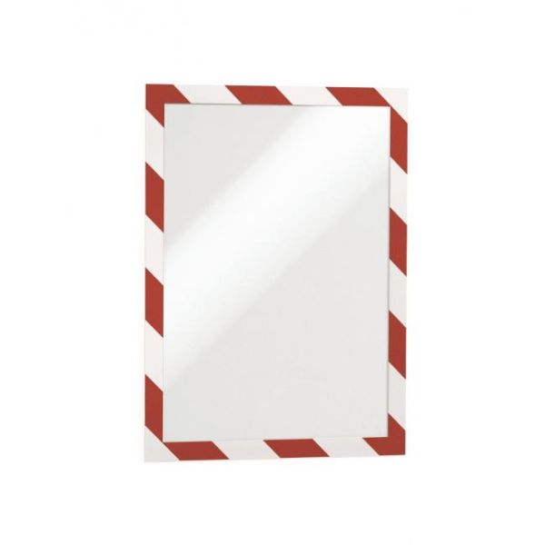 Samolepiaci Duraframe Security A4, červeno-biely, bal.2 ks 