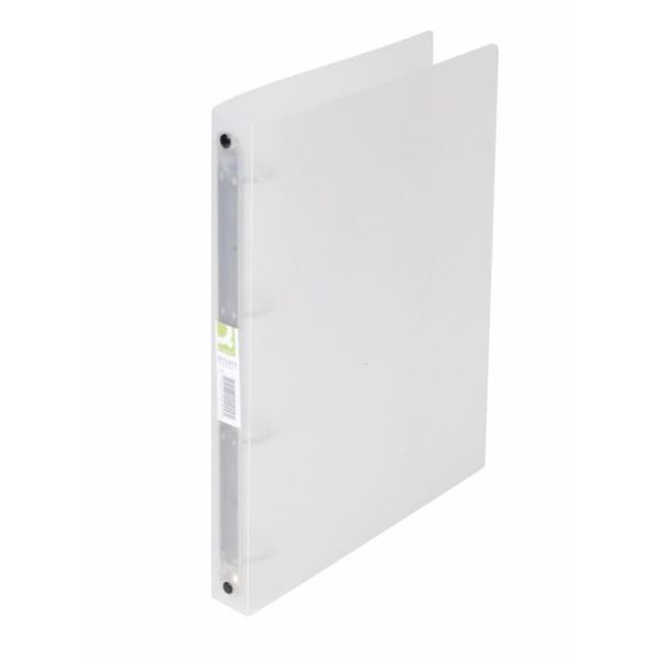 Zakladač 4-krúžkový Q-CONNECT celoplastový 2,5cm transparentný mliečny 