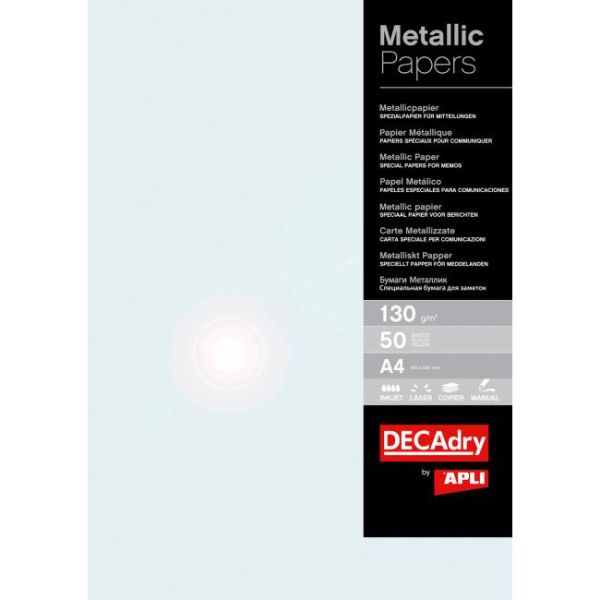 Metalický papier APLI A4 perlová, 130g, 50 hárkov 