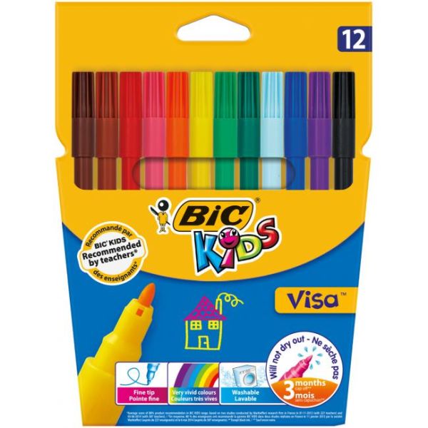 Sada popisovačov BIC KIDS Visa 12 ks 