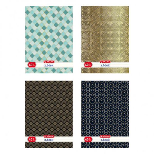 Zošit Herlitz A4, 40 listov, linajkový, s parciálnym lakom, 3D UV Art deco, mix motívov 