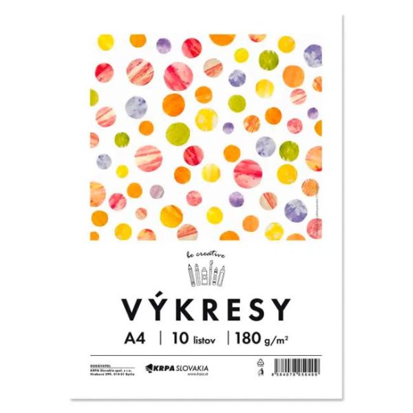 Výkresy 180 g, A4, 10 ks, farba biela 