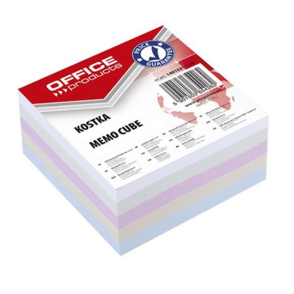 Poznámkový bloček kocka Office products nelepená mix farieb, 85x85x40 mm 