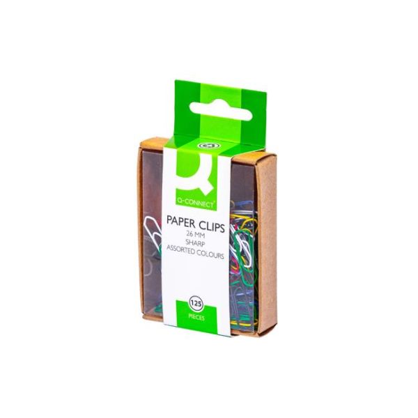 Spisové spony Q-CONNECT 26mm mix farieb 125ks 