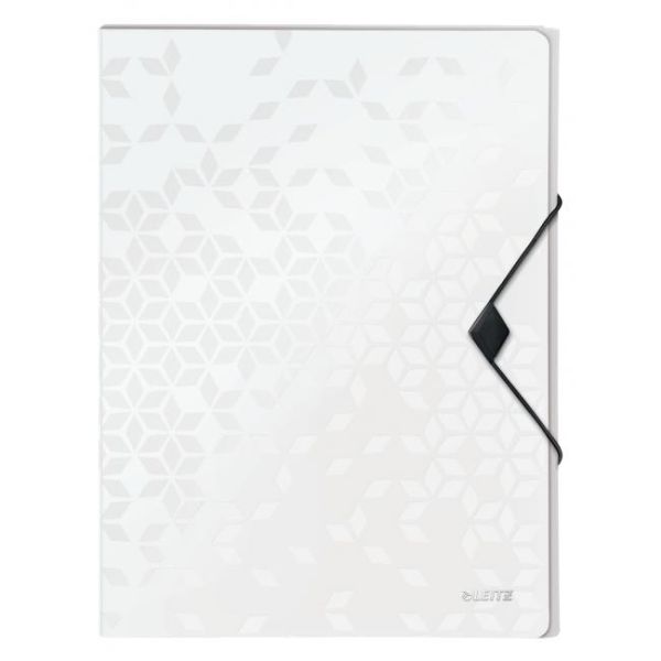 Plastový box s gumičkou Leitz WOW biely 