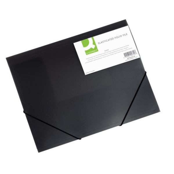 Plastový obal s gumičkou Q-CONNECT čierny 