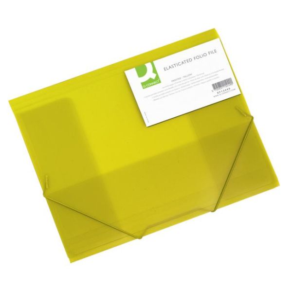 Plastový obal s gumičkou Q-CONNECT žltý 