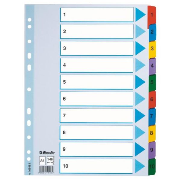 Kartónový rozraďovač Esselte Mylar 1-10 