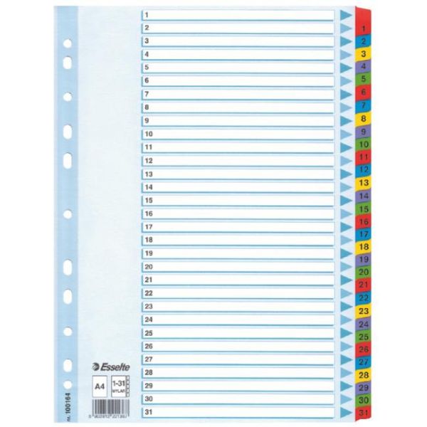 Kartónový rozraďovač Esselte Mylar 1-31 