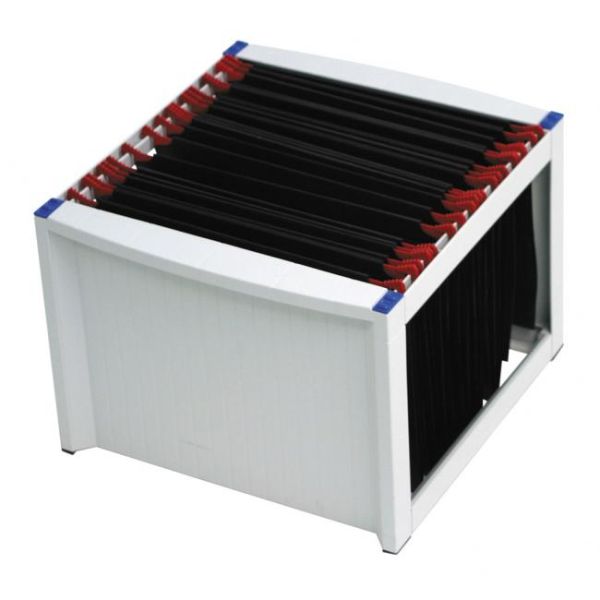 Zásobník na závesné obaly Helit sivý 