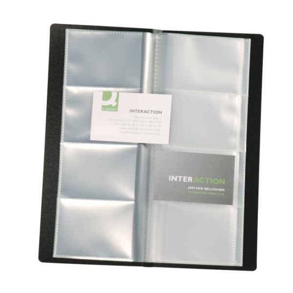 Vizitkár prenosný na 160 vizitiek Q-CONNECT čierny 