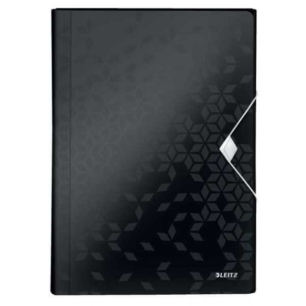 Aktovka plastová s priehradkami Leitz WOW čierna 